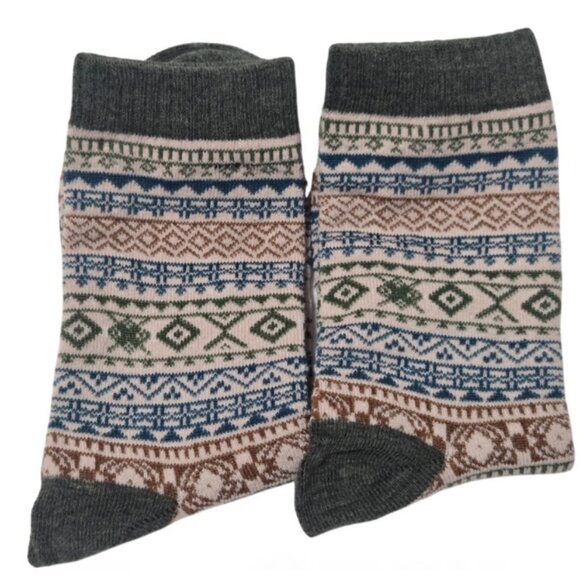 4 Pairs Cozy Mid-Calf Ribbed Cuff Thermal Warm Winter Comfy Unisex Tribal Socks - Picture 2 of 5